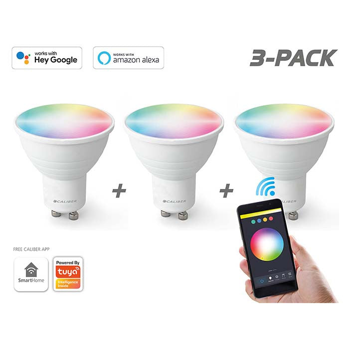 Lampadine LED Caliber GU10 Smart Home confezione da 3, bianche/multicolore