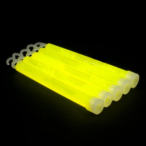 25 Bastoncini luminosi 6'' con cordino (Giallo)
