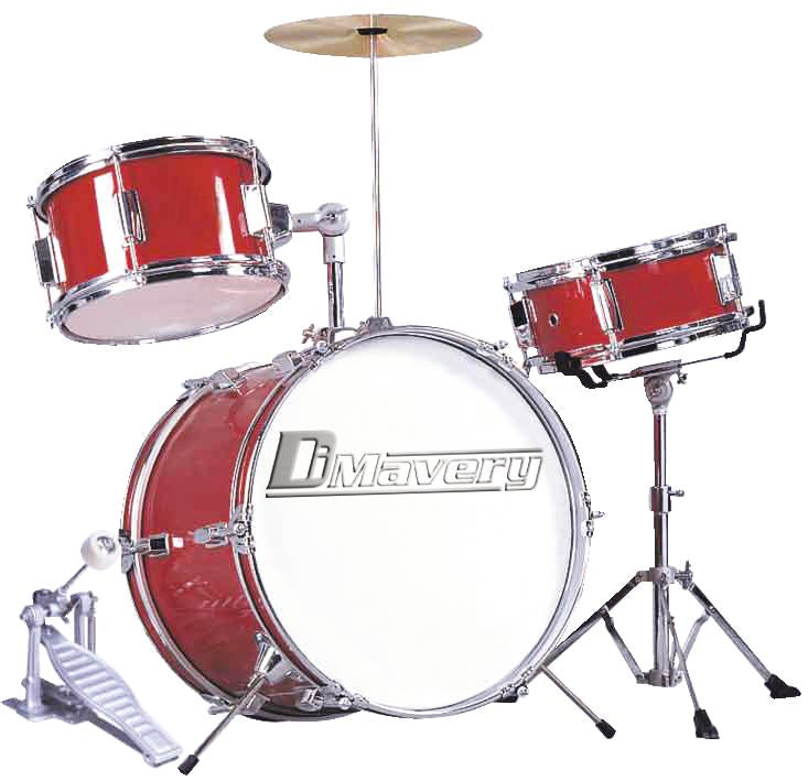 DiMavery JDS-203 Set di Batteria per Bambini (Rosso)