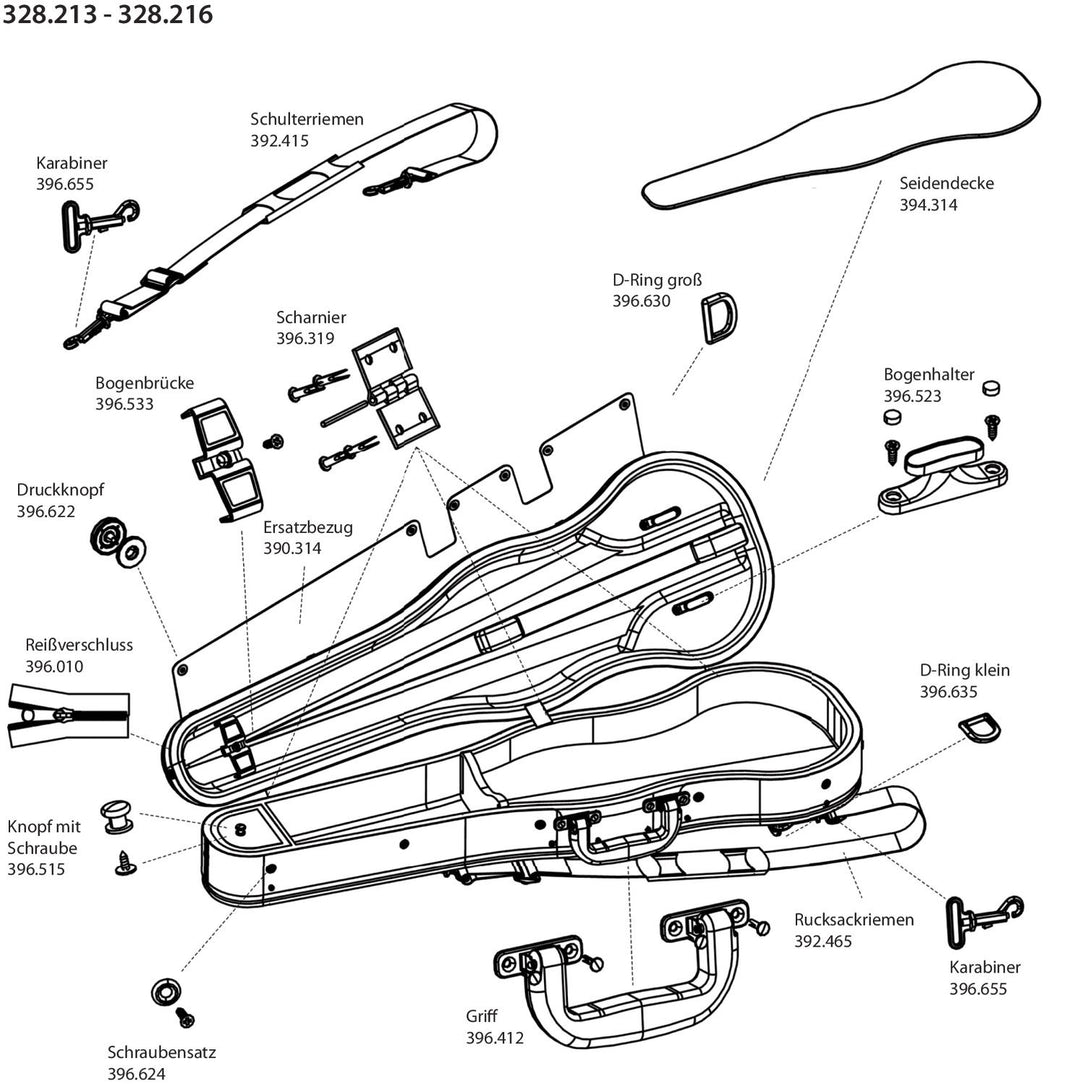 GEWA tracolle per il trasporto Custodia sagomata per violino/viola - tracolla, 1 pezzo