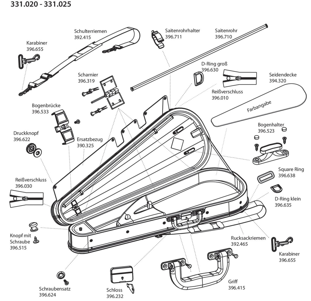 GEWA tracolle per il trasporto Custodia sagomata per violino/viola - tracolla, 1 pezzo