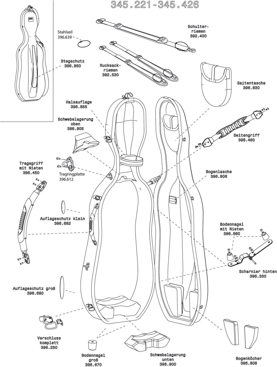 GEWA Custodia per Violoncello Idea Original Carbon 2.9 - Bearing ring plate