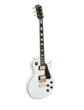 DiMavery LP-520 Electric Guitar, White/Gold