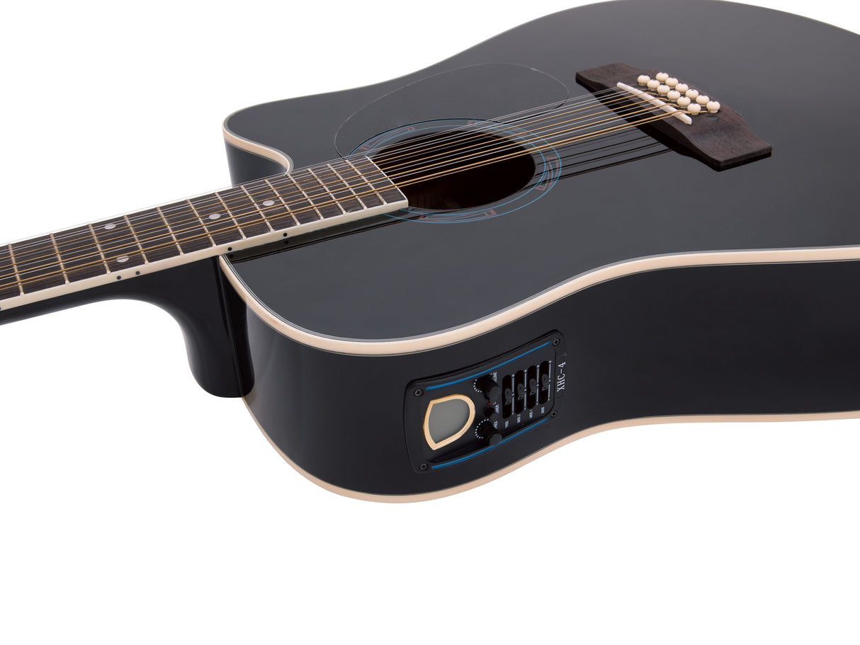DiMavery DR-612 Chitarra Western 12 corde (Nero)