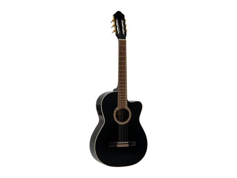 DiMavery CN-600E Classical Guitar, Black