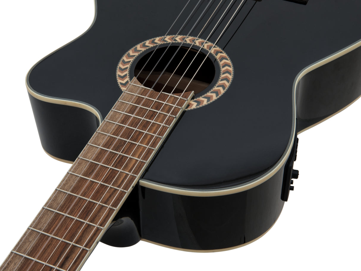 DiMavery CN-600E Classical Guitar, Black