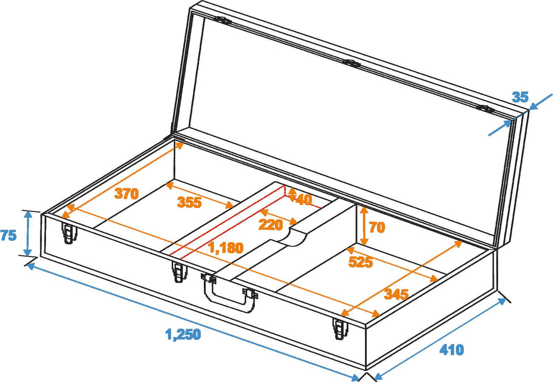 DiMavery Flightcase per Basso elettrico, rettangolare