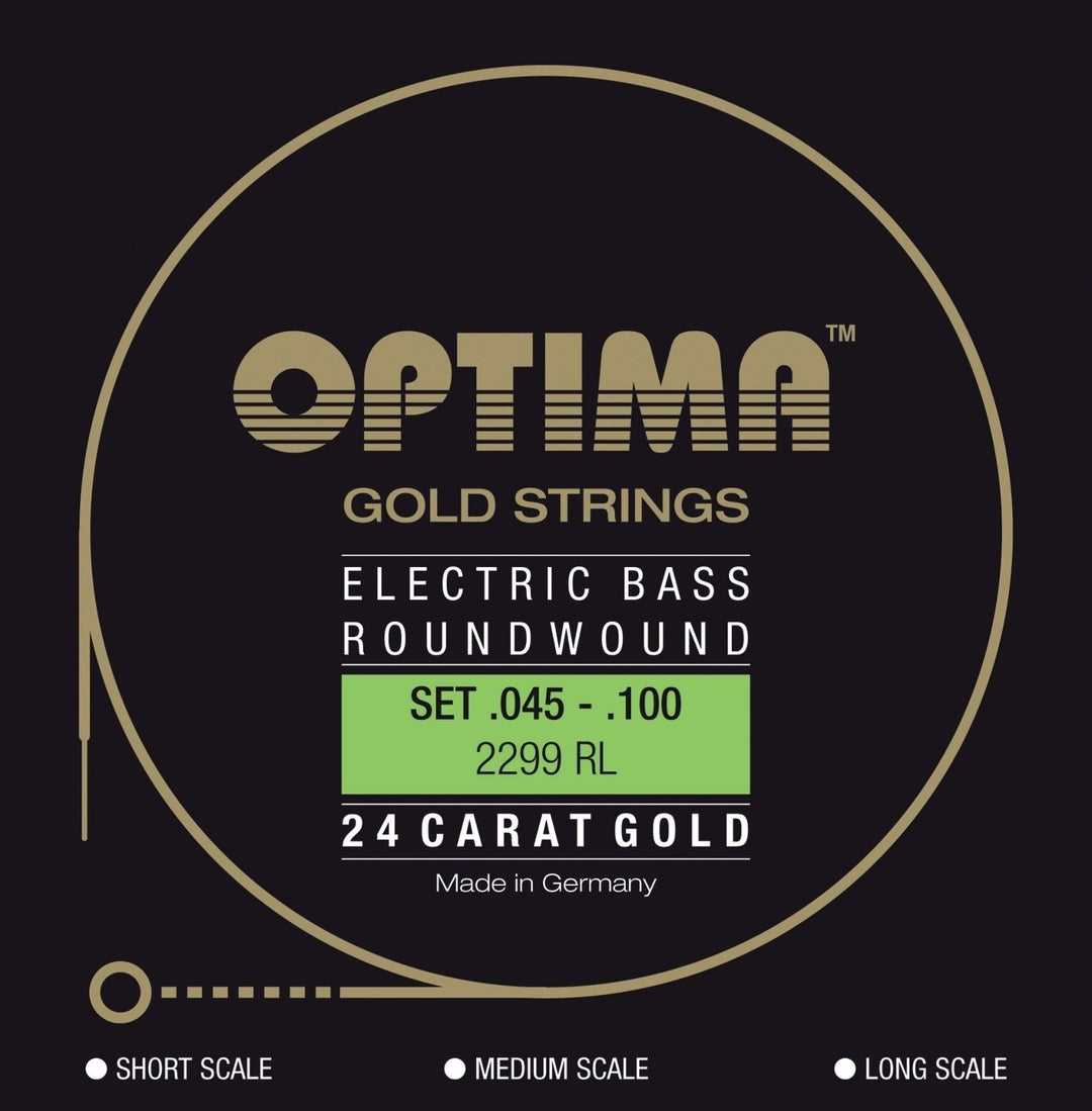 Corde per E-Bass Optima Gold Strings Round Wound long scale - Set 4-string reg-light (2299L)