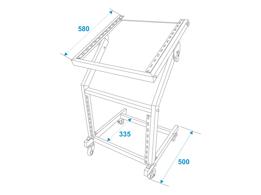 OMNITRONIC Supporto rack 12U/10U regolabile su ruote