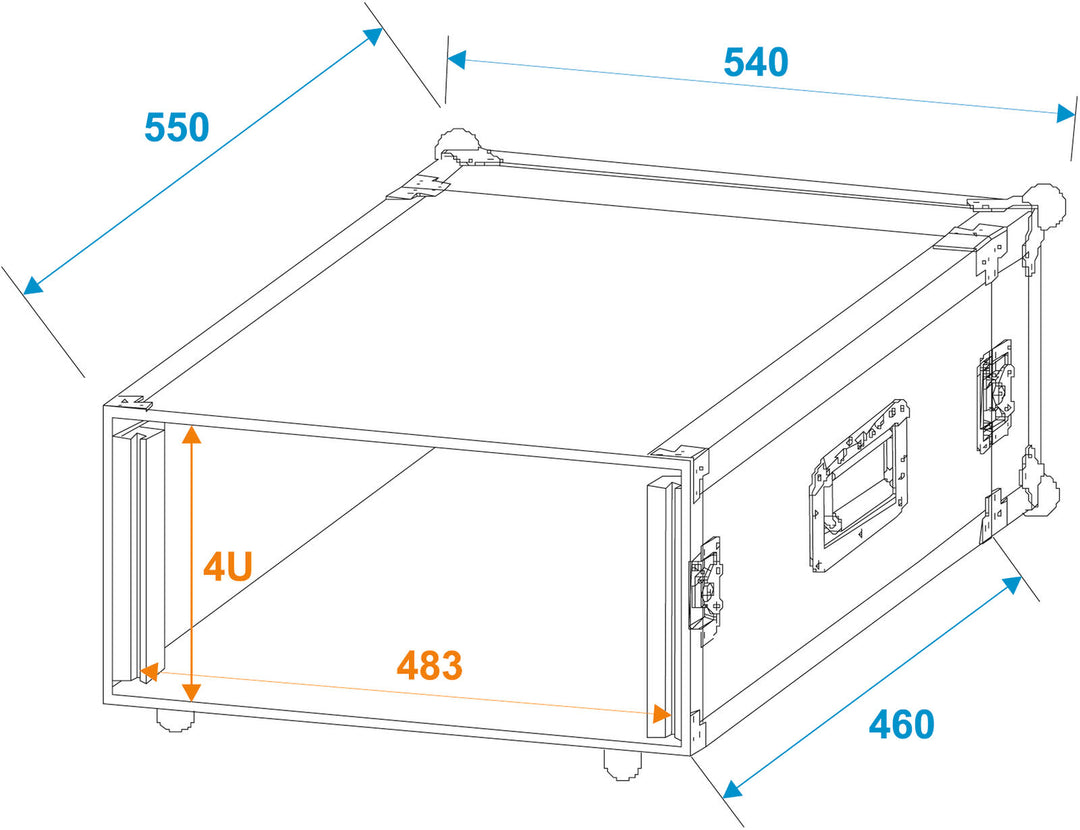 ROADINGER Rack per amplificatore PR-2, 4U, 47cm di profondità