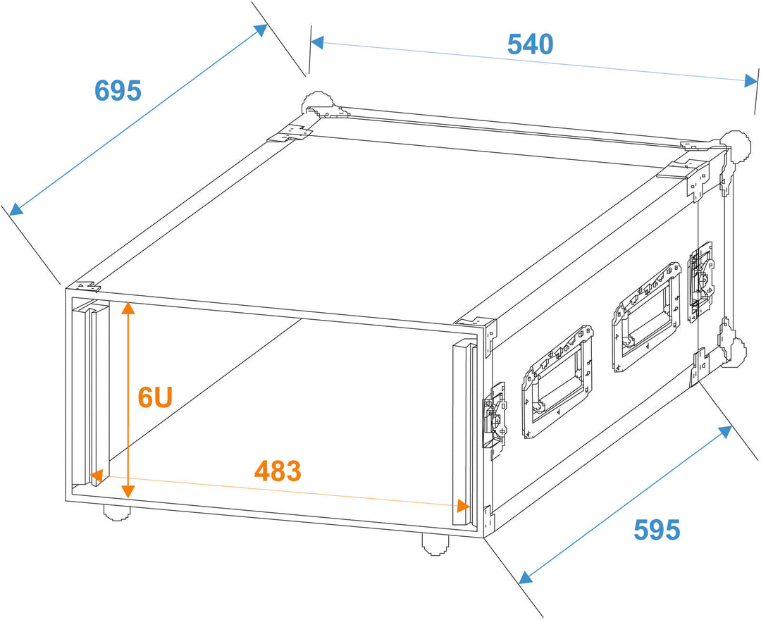 ROADINGER Rack per amplificatore PR-2ST, 6U, 57cm di profondità