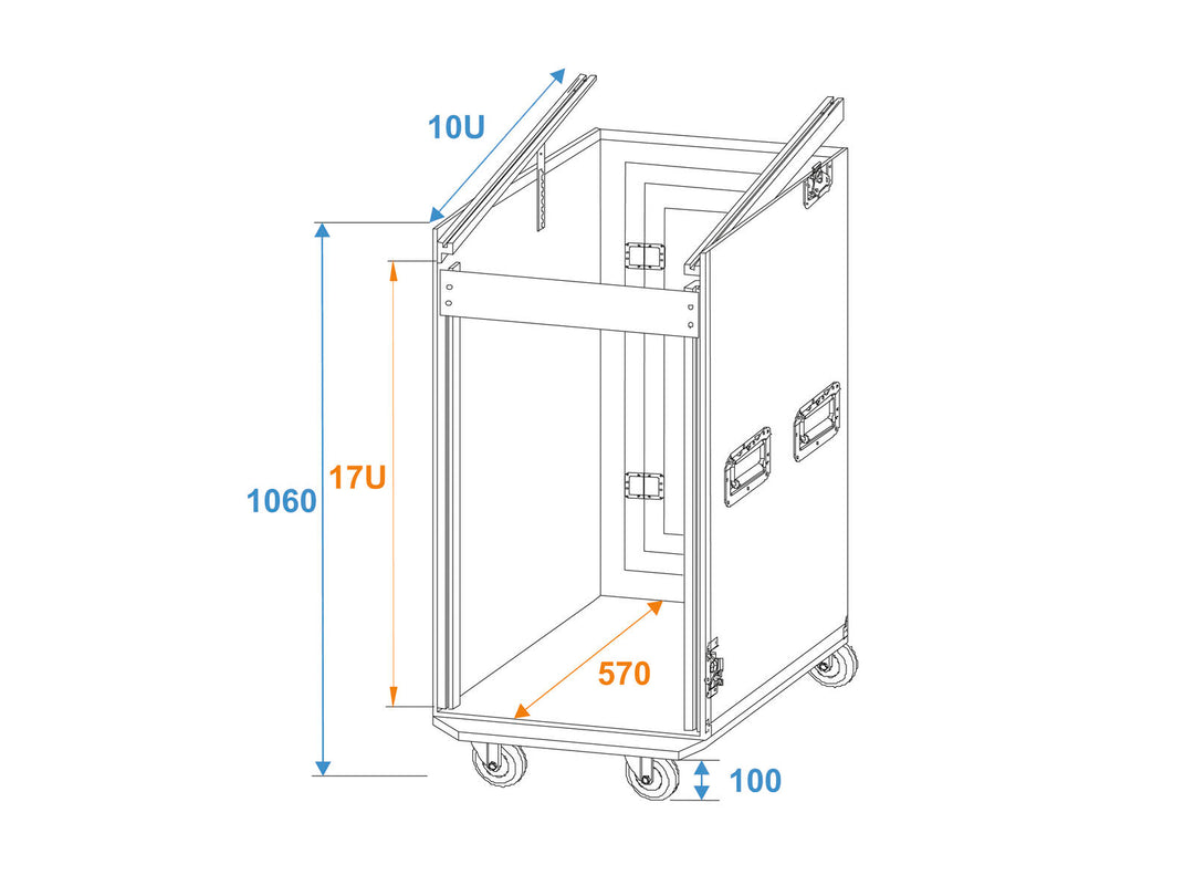 Roadinger Combo Case Pro 17U con Ruote