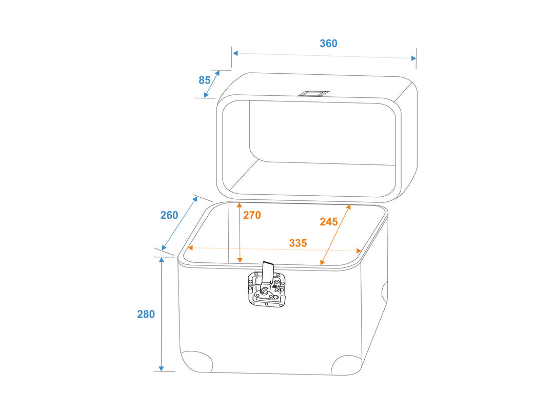 Custodia per dischi ROADINGER ALU 75/25, arrotondata, bk