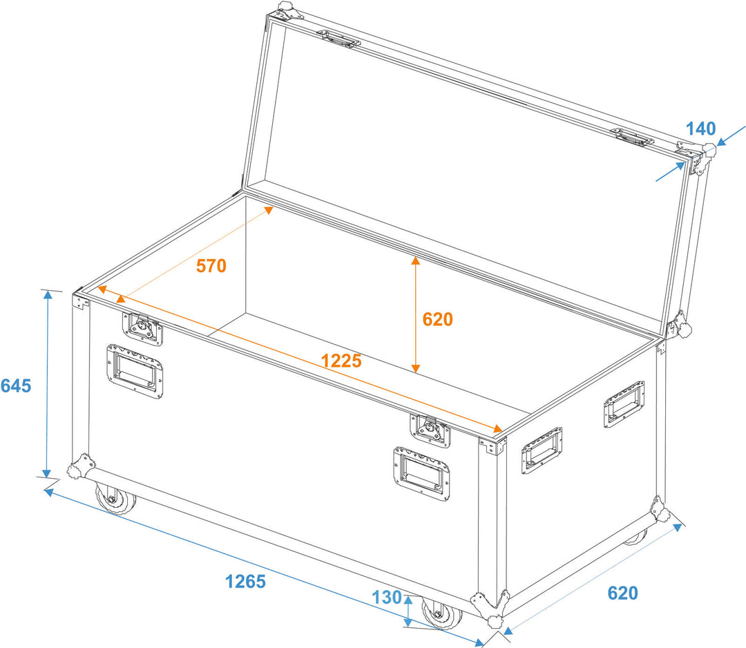 ROADINGER Universal Tour Case 120cm con ruote Pro