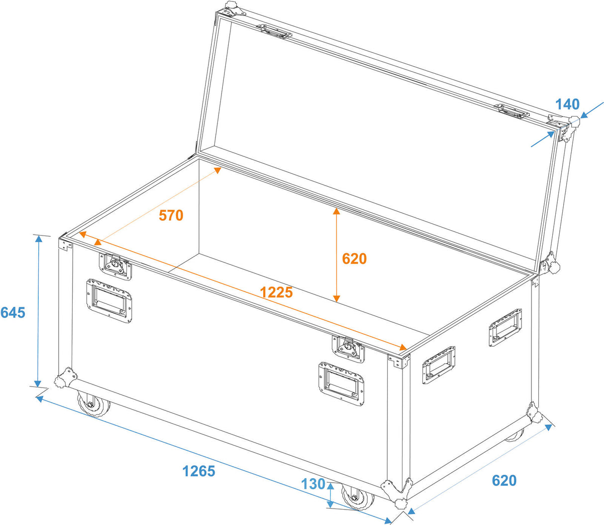 ROADINGER Universal Tour Case 120cm with wheels Pro