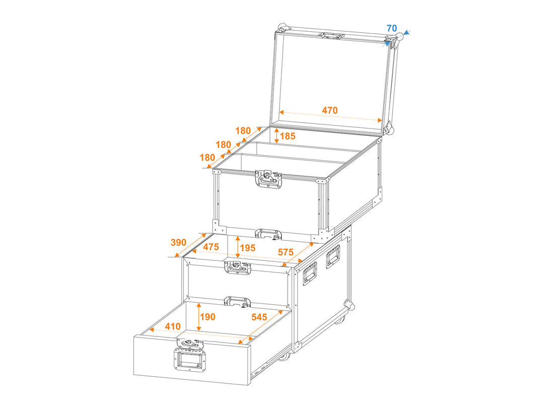 ROADINGER Universal Roadie case con ruote