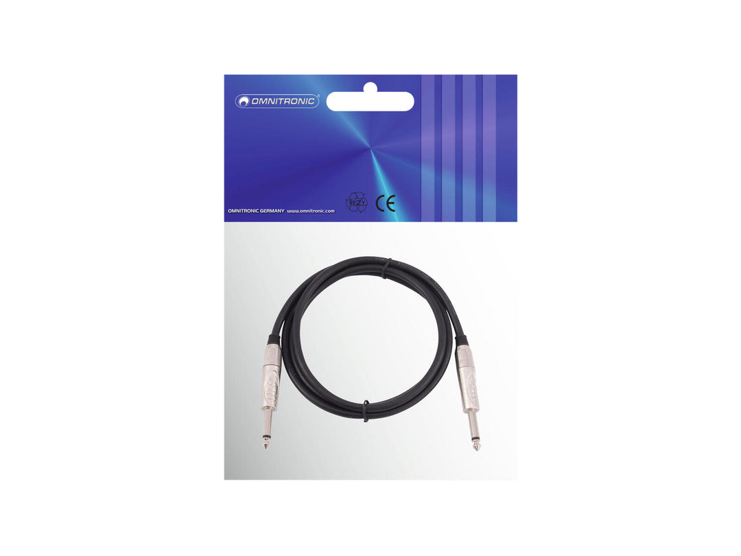 OMNITRONIC Cavo jack 6.3 mono 3m bk ROAD