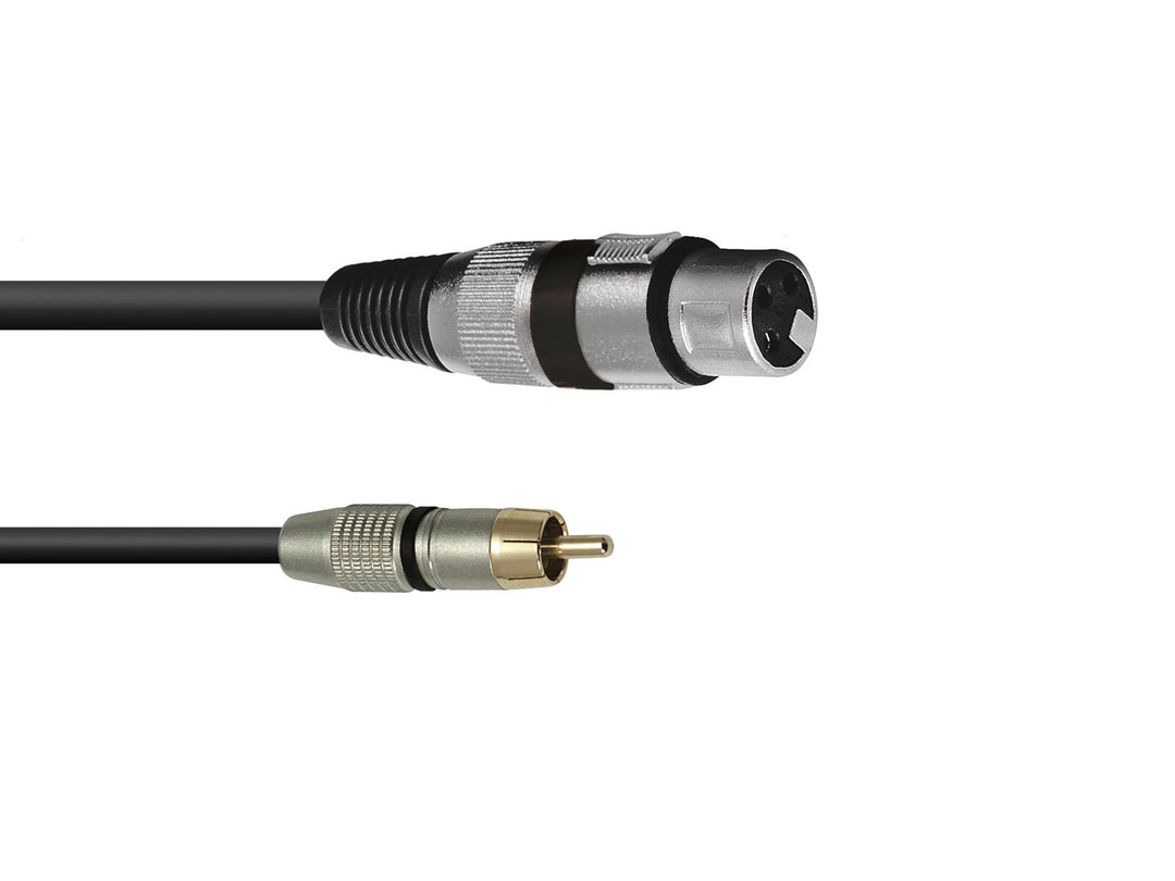 OMNITRONIC Cavo adattatore XLR(F)/RCA(M) 0.2m bk