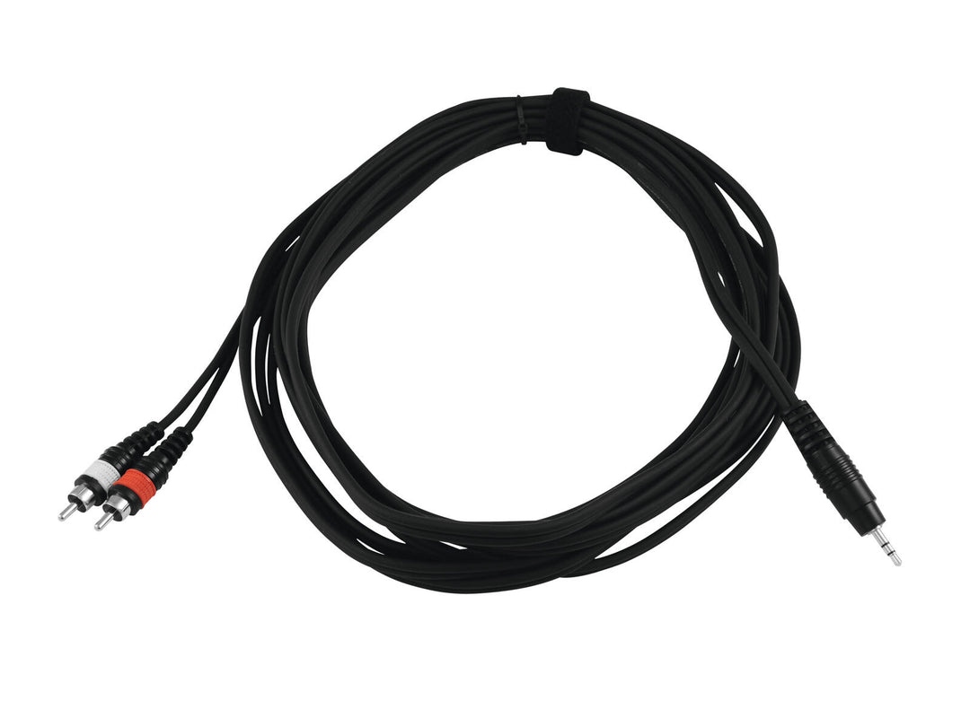 OMNITRONIC Cavo adattatore Jack 3.5/2xRCA 6m bk