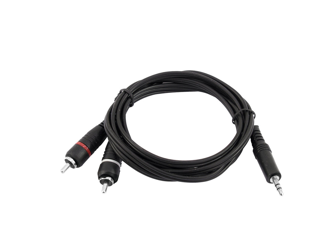 OMNITRONIC Cavo adattatore Jack 3.5/2xRCA 1.5m bk