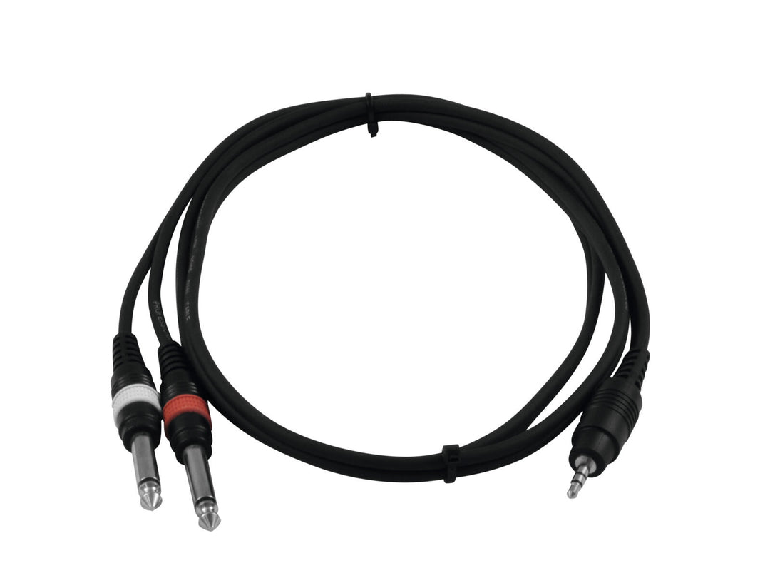 Cavo adattatore OMNITRONIC Jack 3.5/2xJack 1.5m bk