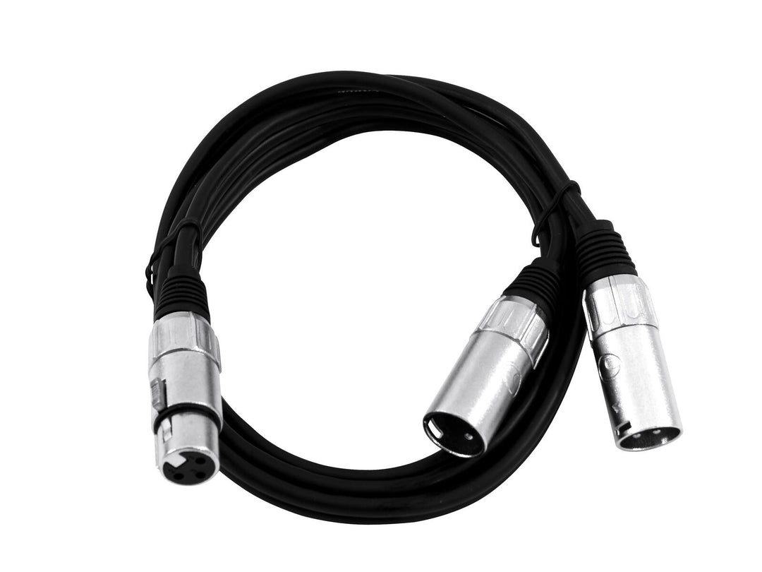 OMNITRONIC Cavo adattatore XLR(F)/2xXLR(M) 1m bk