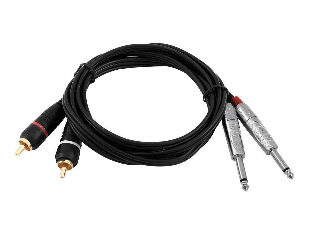 OMNITRONIC Cavo adattatore 2xJack/2xRCA 6m bk