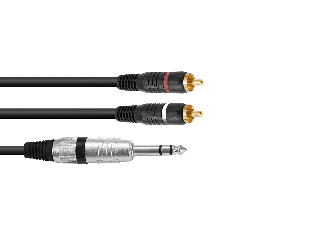OMNITRONIC Cavo adattatore Jack stereo/2xRCA 1.5m