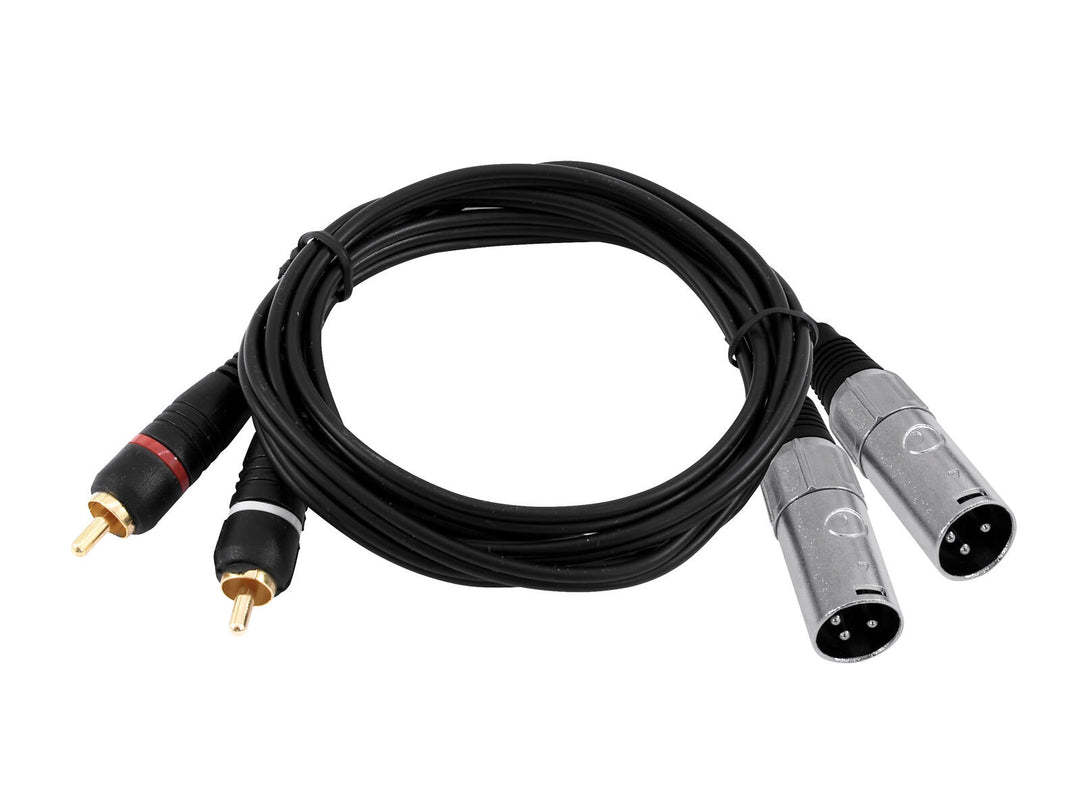 OMNITRONIC Cavo adattatore 2xXLR(M)/2xRCA 3m bk