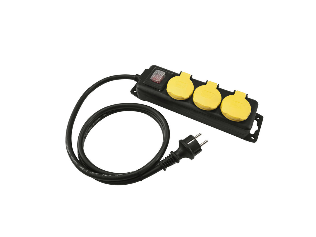EUROLITE Distributore a 3 vie IP44 bk 3m
