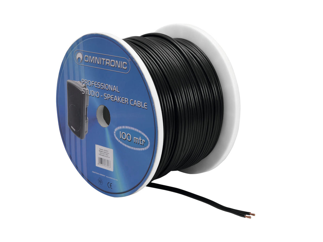 OMNITRONIC Cavo per altoparlante 2x2.5 100m bk