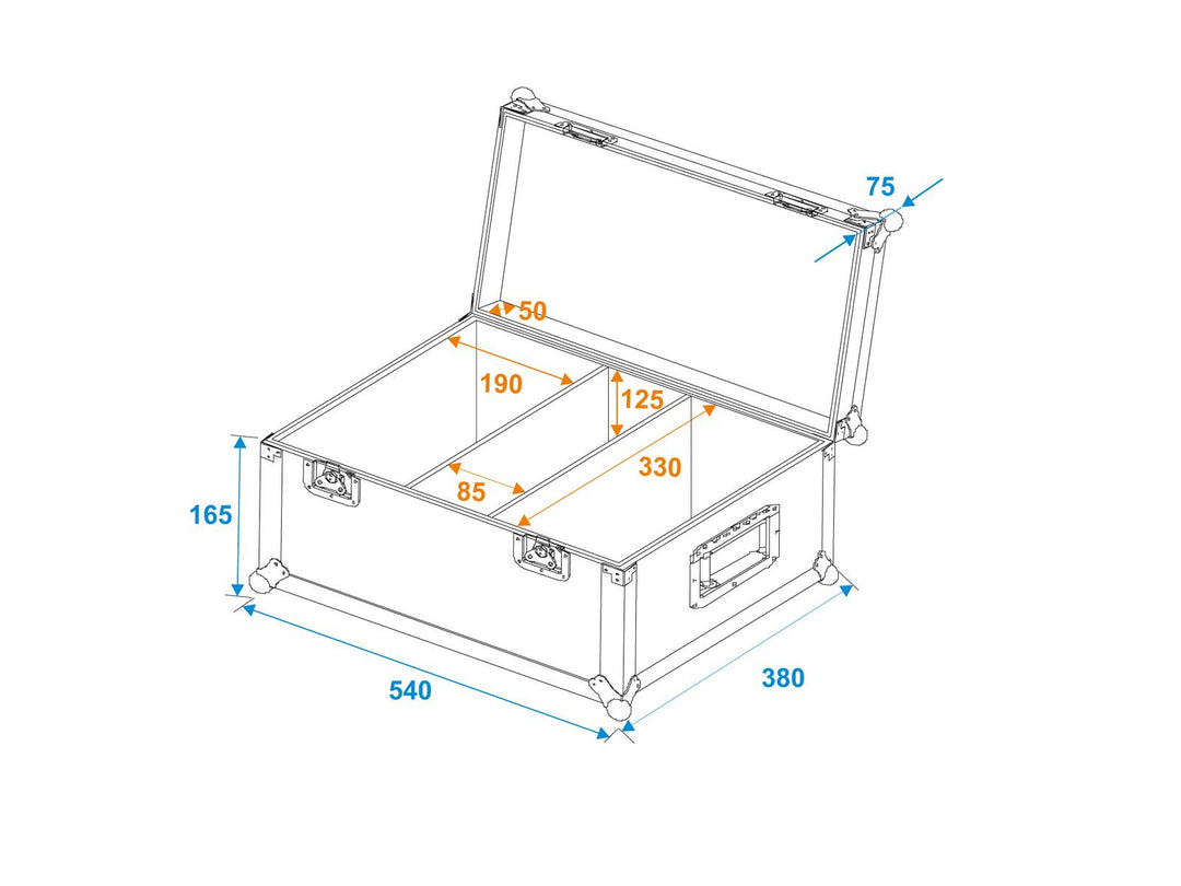 ROADINGER Custodia Flightcase 2x TSL-150/250/350