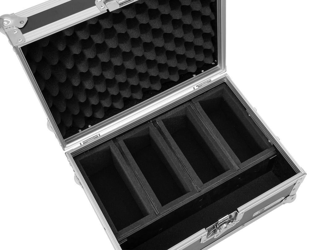 ROADINGER Flightcase EC-4AC 4x AKKU Serie Flat Light