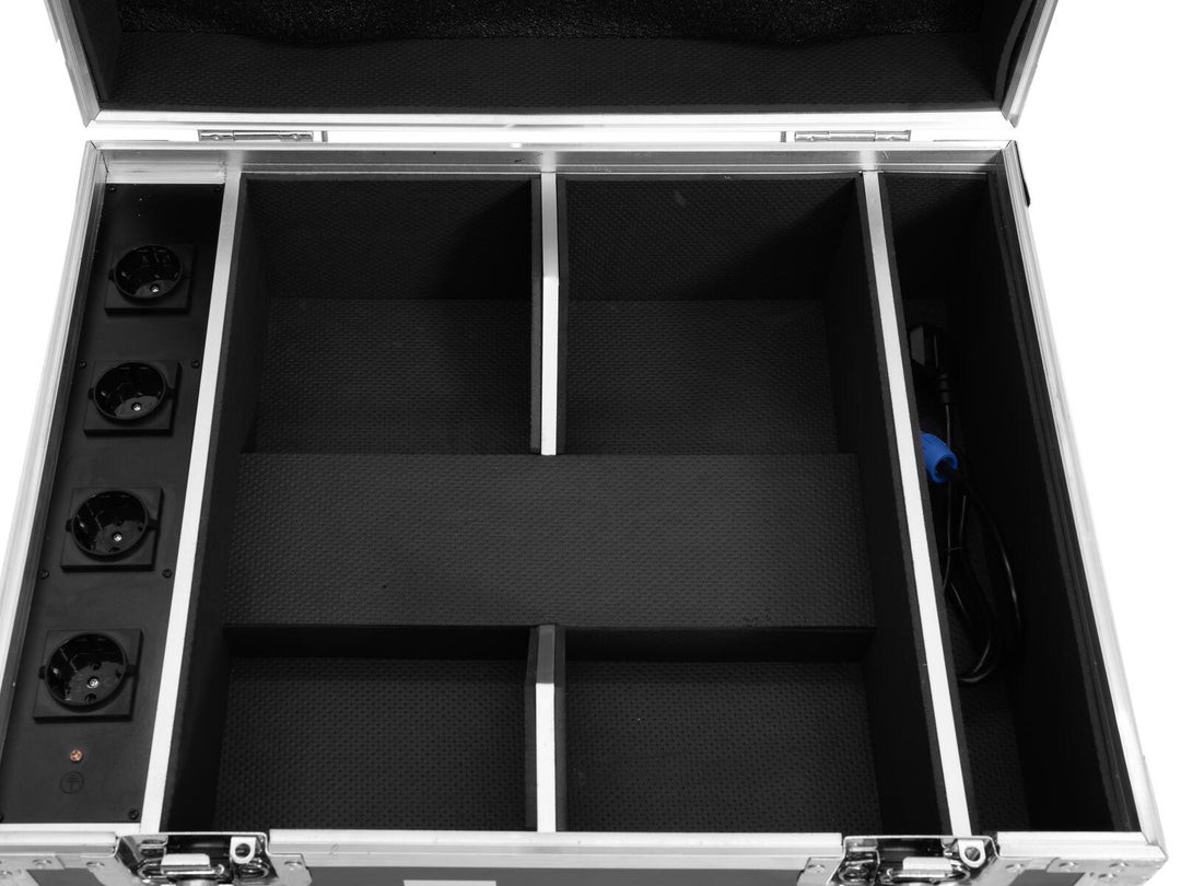 ROADINGER Flightcase 4x AKKU IP UP-4 QuickDMX con funzione di ricarica
