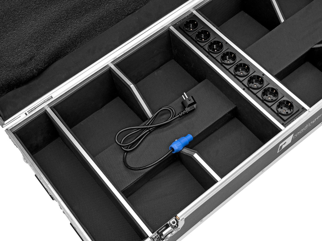 ROADINGER Flightcase 8x AKKU IP UP-4 QuickDMX con funzione di ricarica