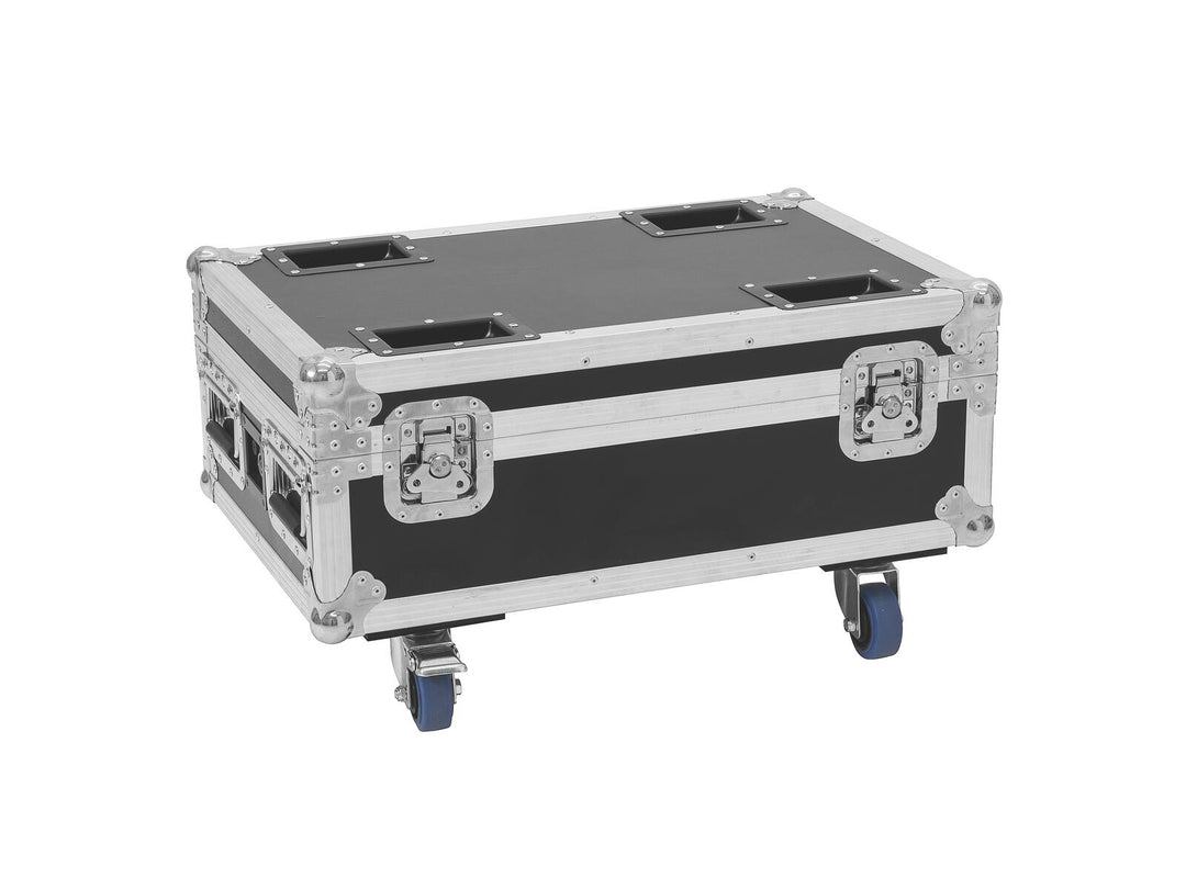 ROADINGER Flightcase 4x AKKU IP UP-4 Plus HCL Spot WDMX con funzione di ricarica