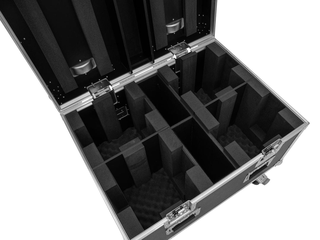 ROADINGER Flightcase 4x LED TMH-X4 con ruote