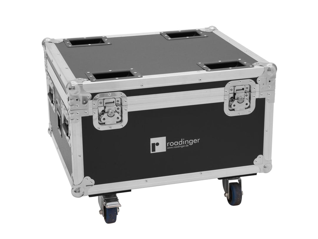 ROADINGER Flightcase 4x AKKU IP PAR 7 QCL WDMX con funzione di ricarica