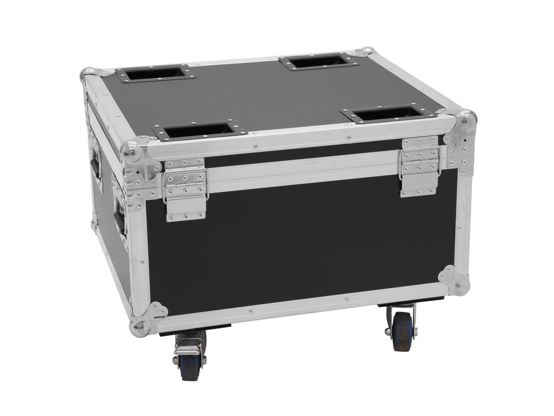 ROADINGER Flightcase 4x AKKU IP PAR 7 QCL WDMX con funzione di ricarica