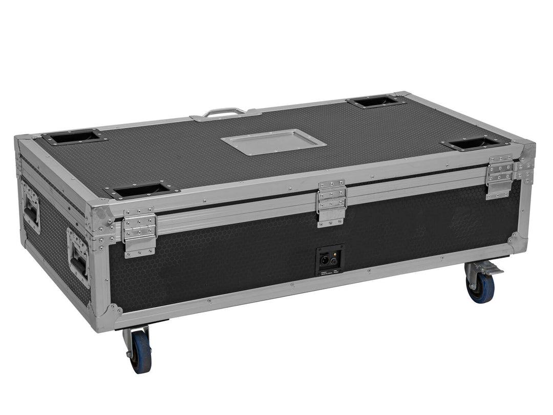 ROADINGER Flightcase 8x AKKU IP Pixel Tube 360° PRO CRMX con funzione di ricarica e ruote
