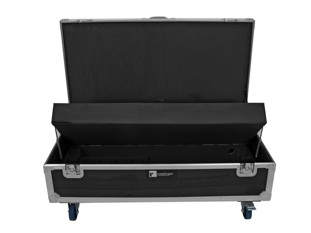 ROADINGER Flightcase 8x AKKU IP Pixel Tube 360° PRO CRMX con funzione di ricarica e ruote