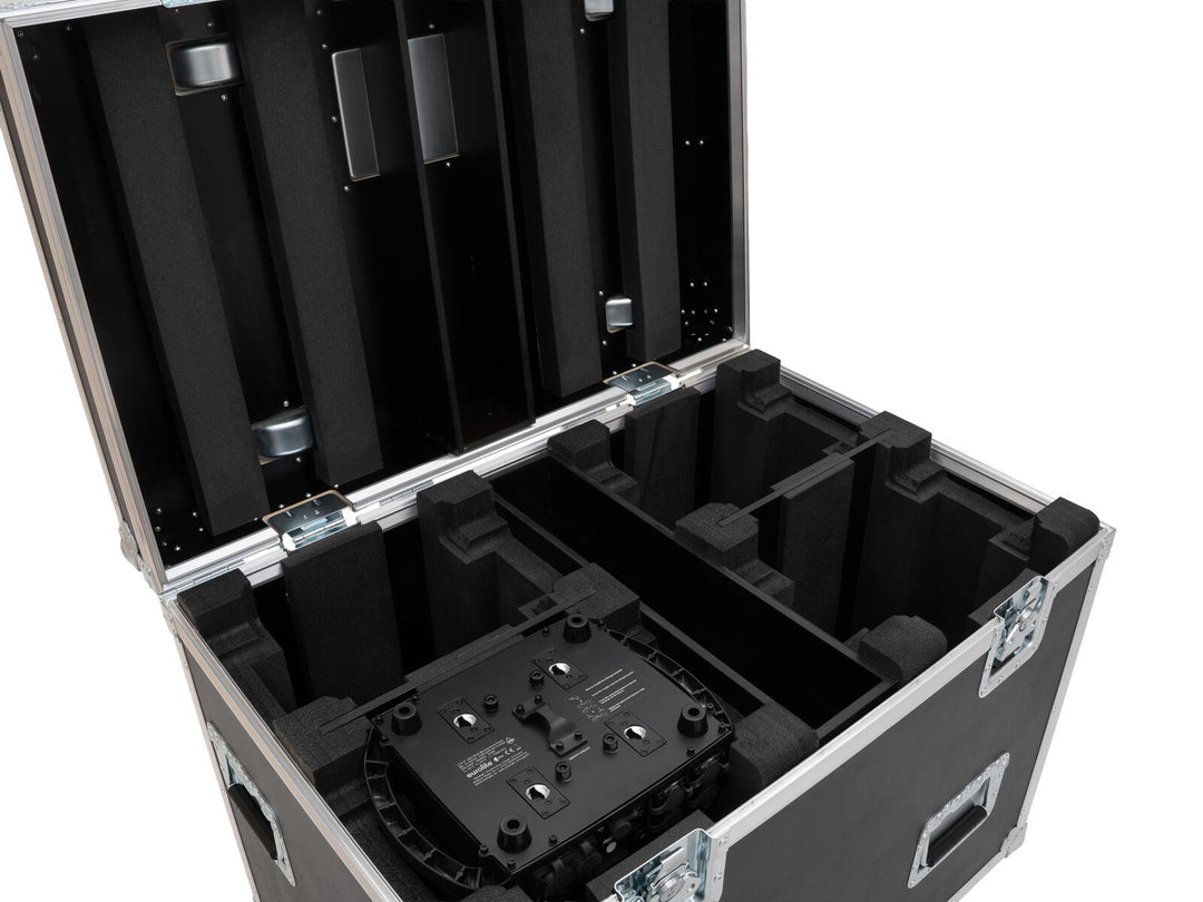 ROADINGER Flightcase HIGHLINE 4x LED IP TMH-S250/B250, con ruote