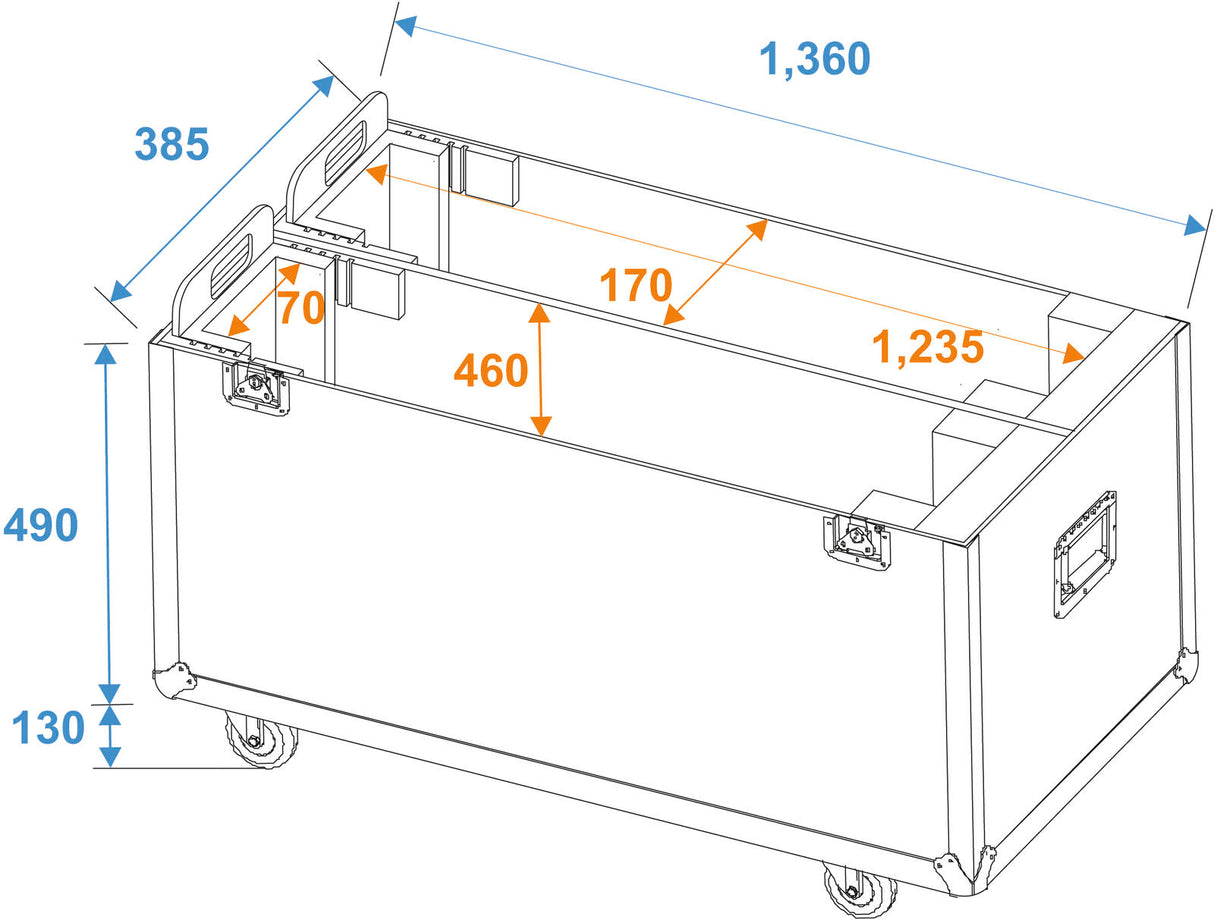 ROADINGER Flightcase 2x LCD ZL50