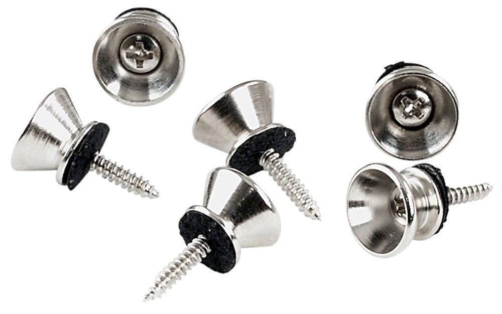GEWA bottone per tracolla in metallo, 14 mm, nichelato, 6 pezzi