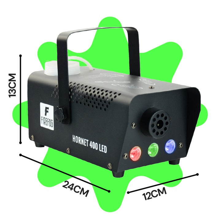 Firefog Hornet 400LED macchina del fumo da 400 W con LED e 2 telecomandi, nera