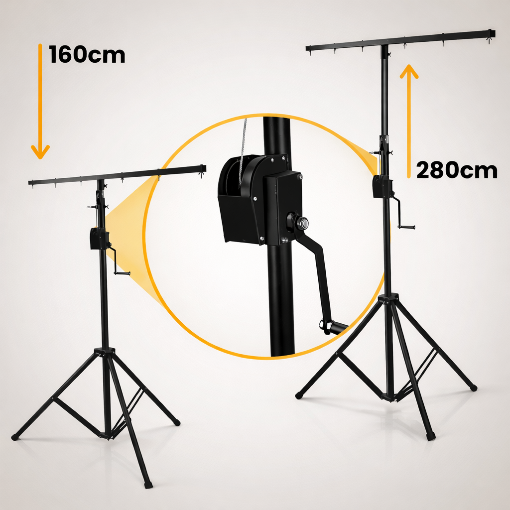 Hardman LS2 wind-up, stativo per luci da 1,6 a 2,8 m, 50 kg
