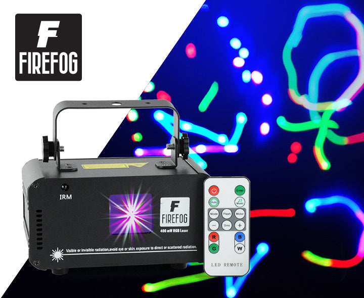 Firefog RGB laser disco 400 mW con DMX e telecomando