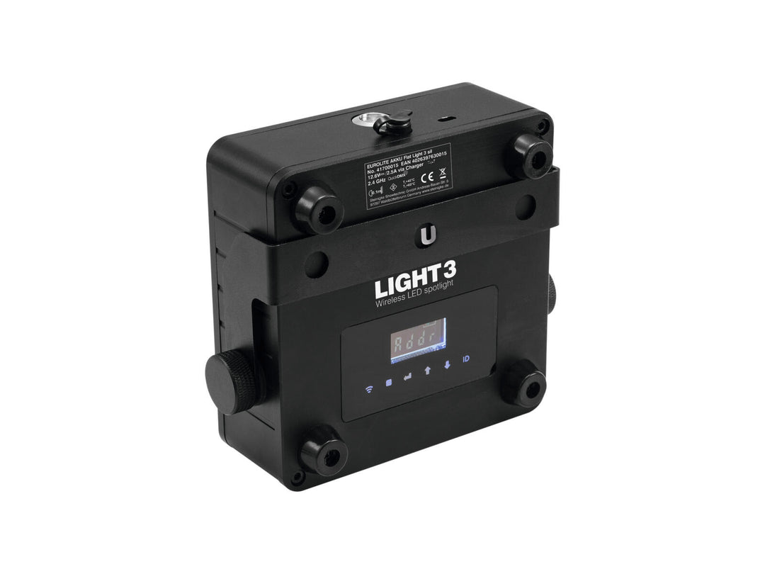 EUROLITE AKKU Faretto piatto 3 bk