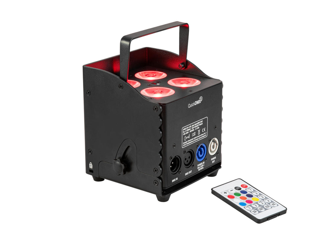 EUROLITE set 6x AKKU UP-4 QCL Spot QuickDMX MK2 + Flightcase con ruote e funzione di ricarica