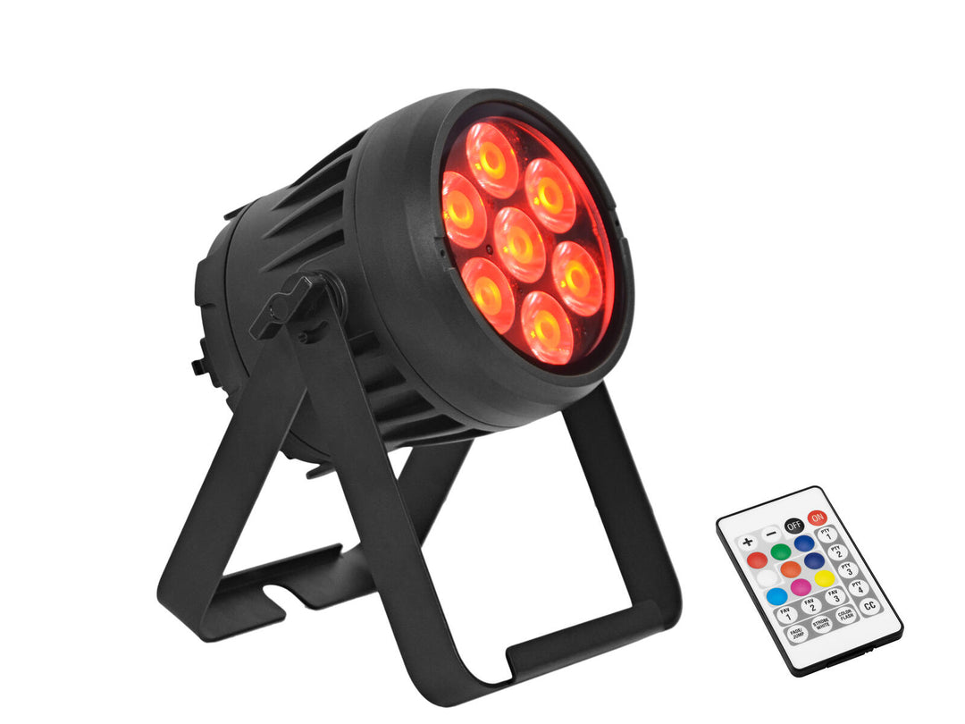 EUROLITE Set 4x AKKU IP PAR 7 QCL CRMX MK2 + Case con funzione di ricarica
